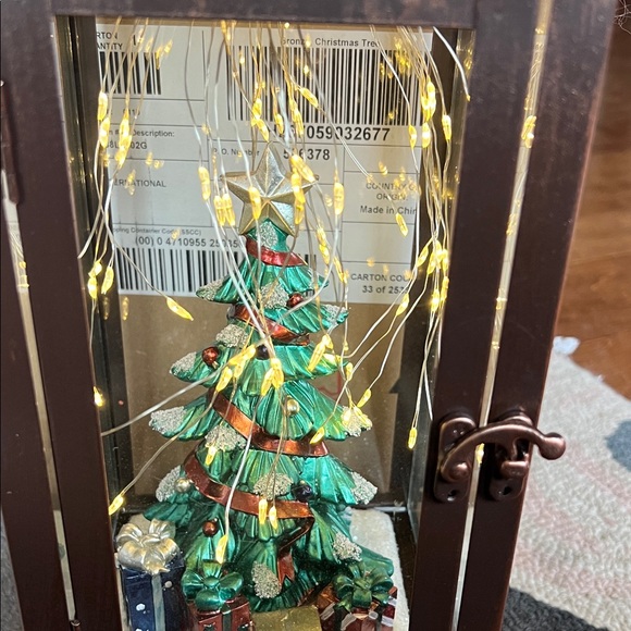 Scott Living Holiday Lantern with Christmas Tree, Bronze,...